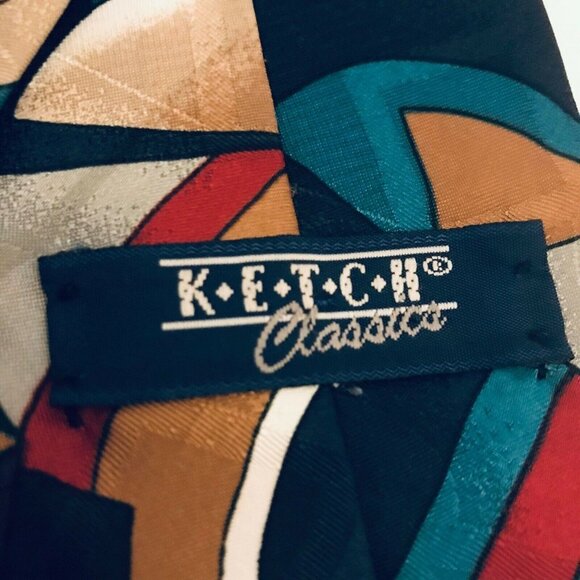 #1632 VTG KETCH Classic multi color necktie - Picture 4 of 5